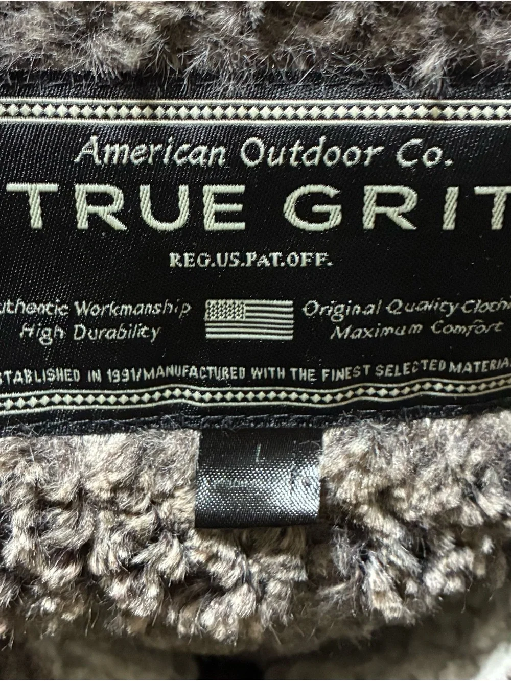 True Grit Frosty Cord Pile 1/4 zip Sherpa Fleece Pullover Men’s L High Pile Ski